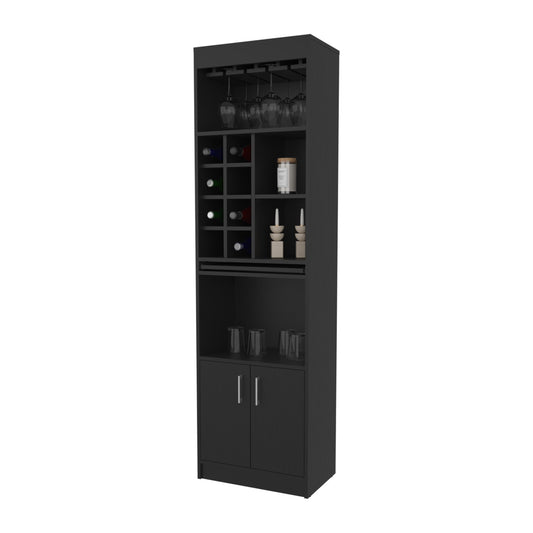 Bar Alto Ocho Botelleros Repisa Extensible Fm-012N, Negro