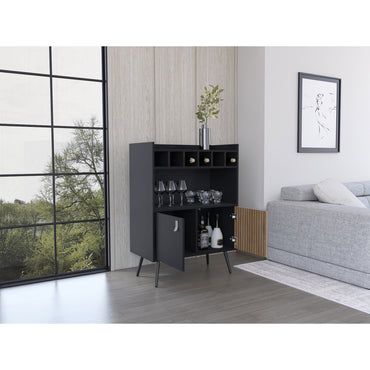 Bar Bajo Dos Puertas Seis Botelleros Fm 007N Negro