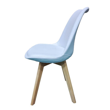 Kit Silla Derik, Color Blanco y Cafe Claro, Con espaldar y patas en Madera X2