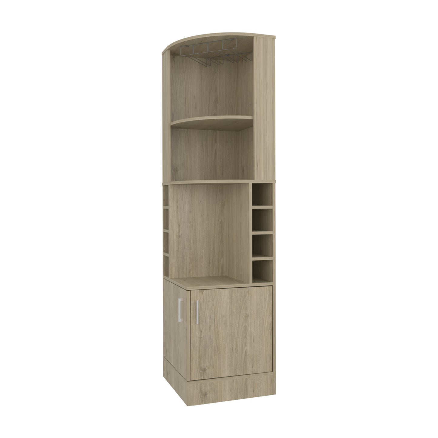 Bar Esquinero Con Soporte Para Copas , FM Furniture, Cafe Claro