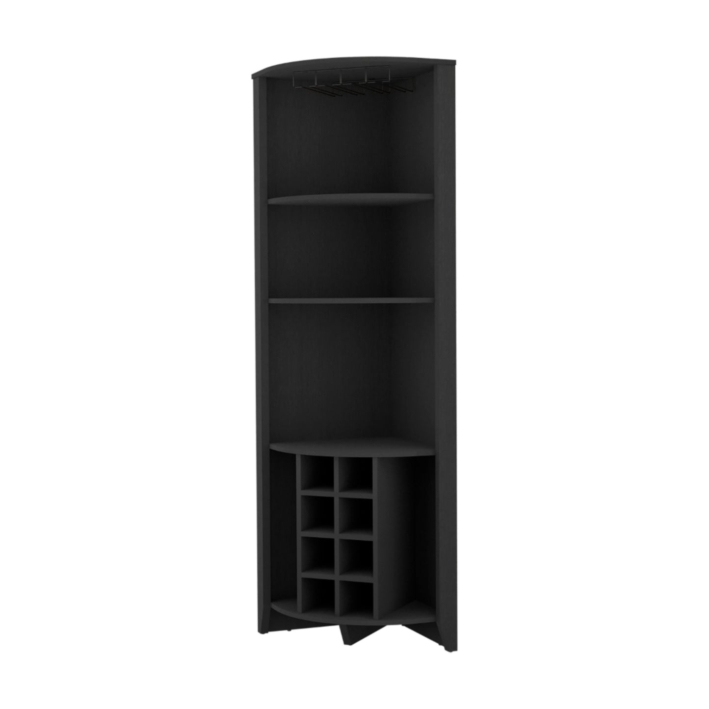 Bar Esquinero Ocho Botelleros Y Portacopas, FM Furniture 002N, Negro