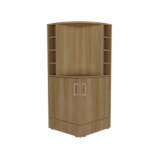 Bar Esquinero Dos Puertas Y Porta Botellas , FM Furniture 015C Café Claro