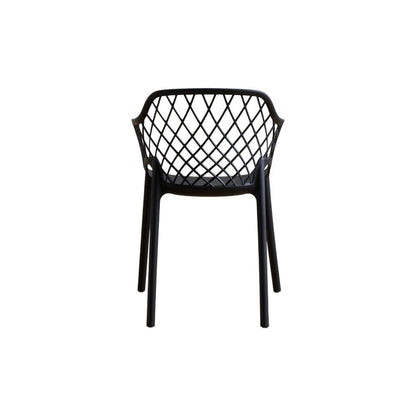 Silla con Brazos Casablanca, Negro, con Espaldar en Diamantes y Estilo Moderno