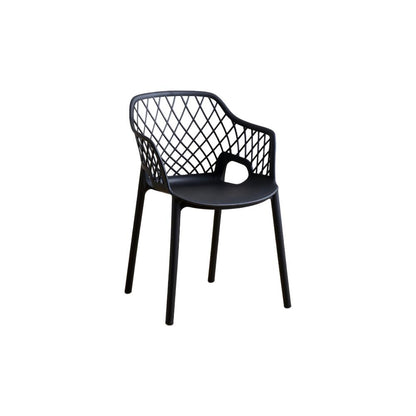 Silla con Brazos Casablanca, Negro, con Espaldar en Diamantes y Estilo Moderno