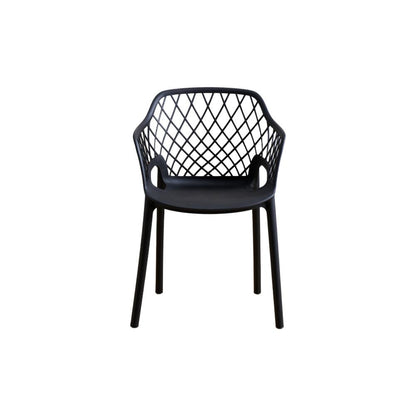 Silla con Brazos Casablanca, Negro, con Espaldar en Diamantes y Estilo Moderno