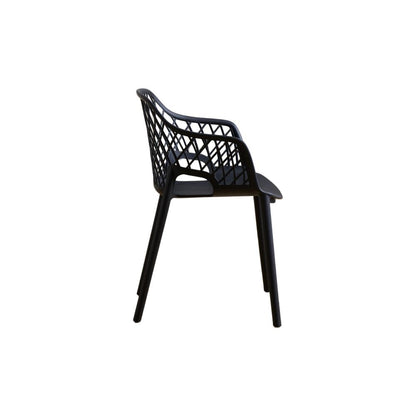 Silla con Brazos Casablanca, Negro, con Espaldar en Diamantes y Estilo Moderno