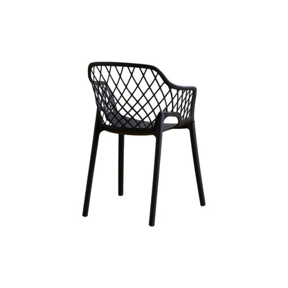 Silla con Brazos Casablanca, Negro, con Espaldar en Diamantes y Estilo Moderno