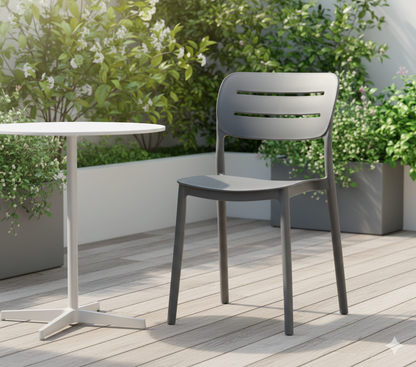 Silla Harriman, Gris Oscuro, con Medio Espaldar y Diseño Minimalista
