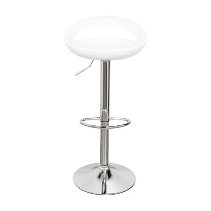 Silla Bar Turón, Blanco,  base metal cromado
