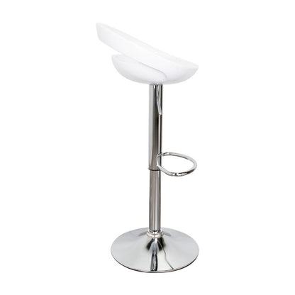 Silla Bar Turón, Blanco,  base metal cromado
