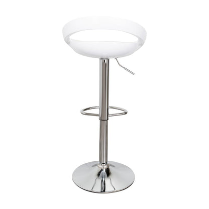 Silla Bar Turón, Blanco,  base metal cromado