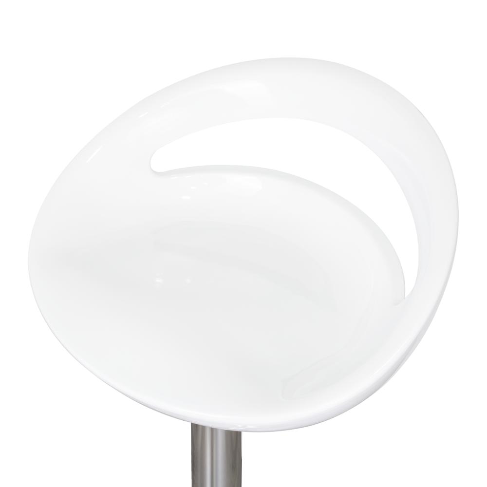 Silla Bar Turón, Blanco,  base metal cromado