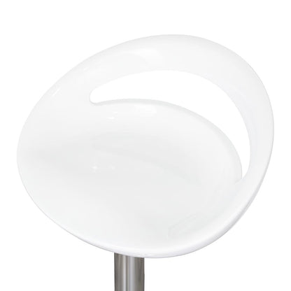 Silla Bar Turón, Blanco,  base metal cromado