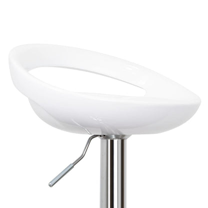 Silla Bar Turón, Blanco,  base metal cromado