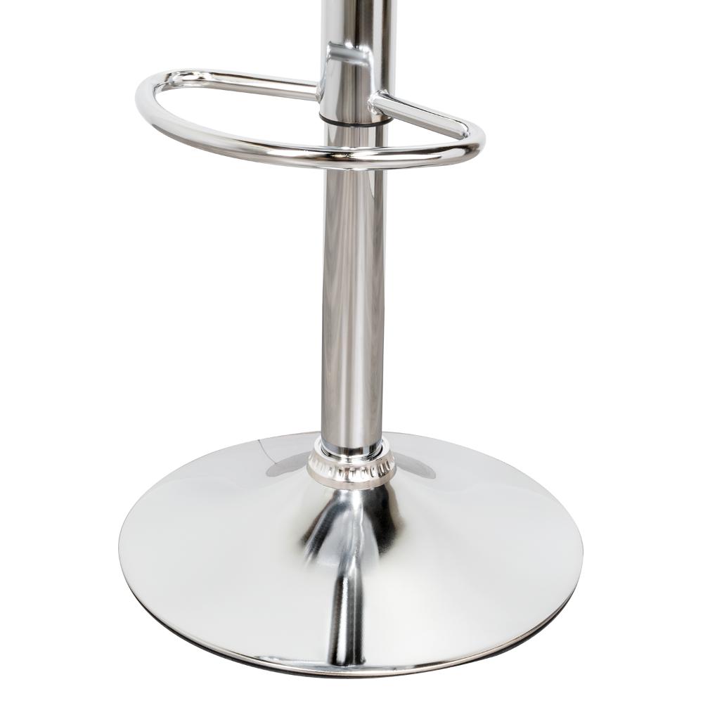 Silla Bar Turón, Blanco,  base metal cromado
