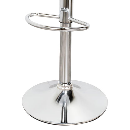 Silla Bar Turón, Blanco,  base metal cromado