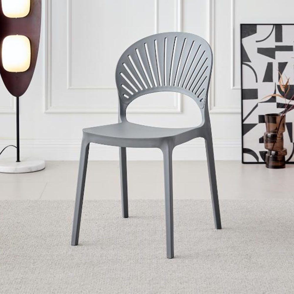 Silla Paraíso, Color Gris Oscuro, con Espaldar y Diseño Moderno