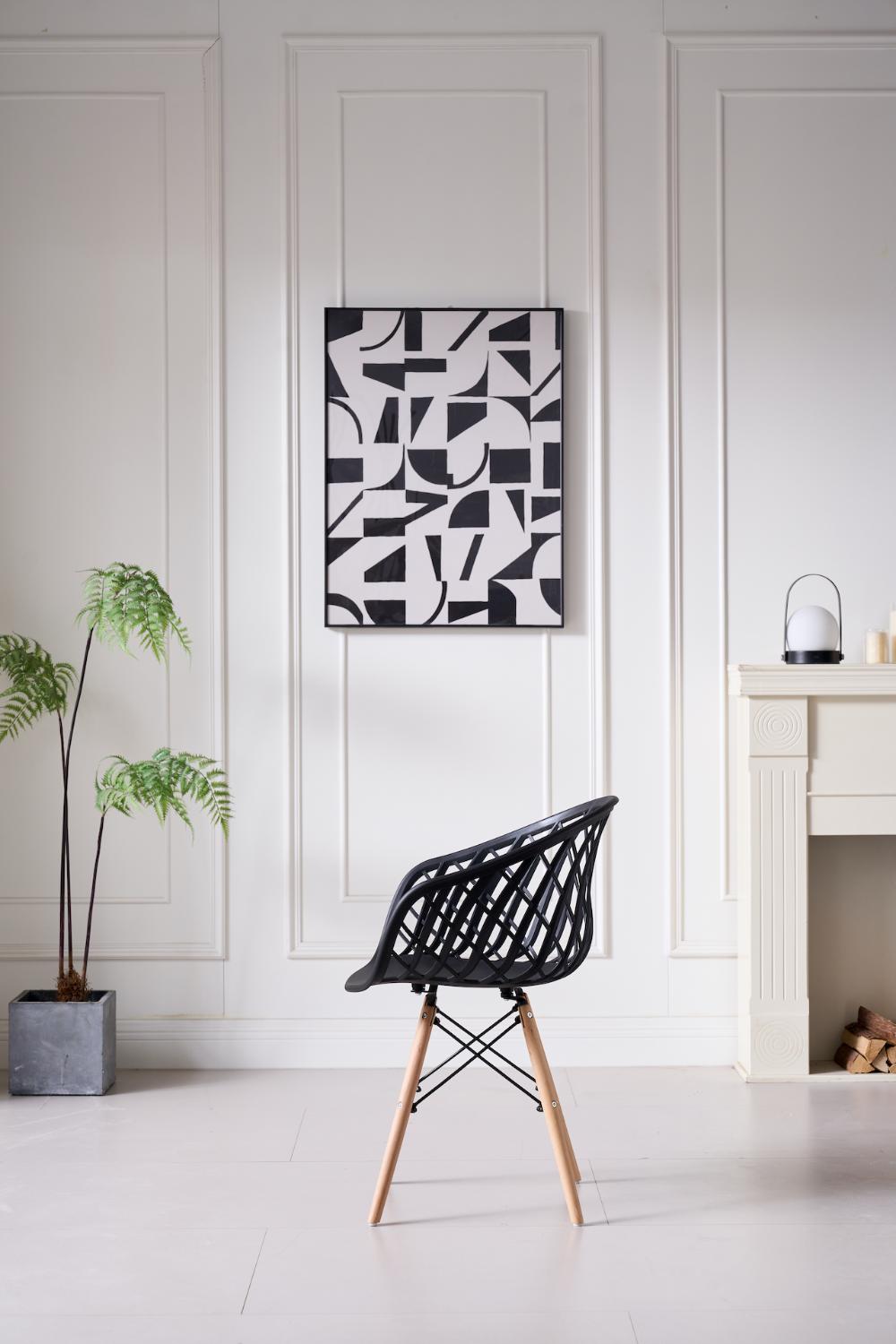 Silla Oasis con Brazos, Color Negro, con Espaldar
