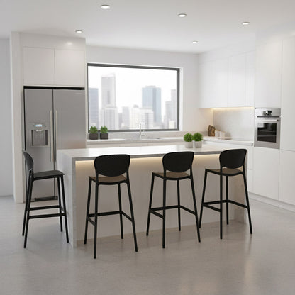 Silla para Bar Río, Color Negro, Diseño Moderno