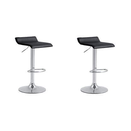 Kit de Dos Sillas Bar Recifes, Negro, base metal cromado, diseño moderno