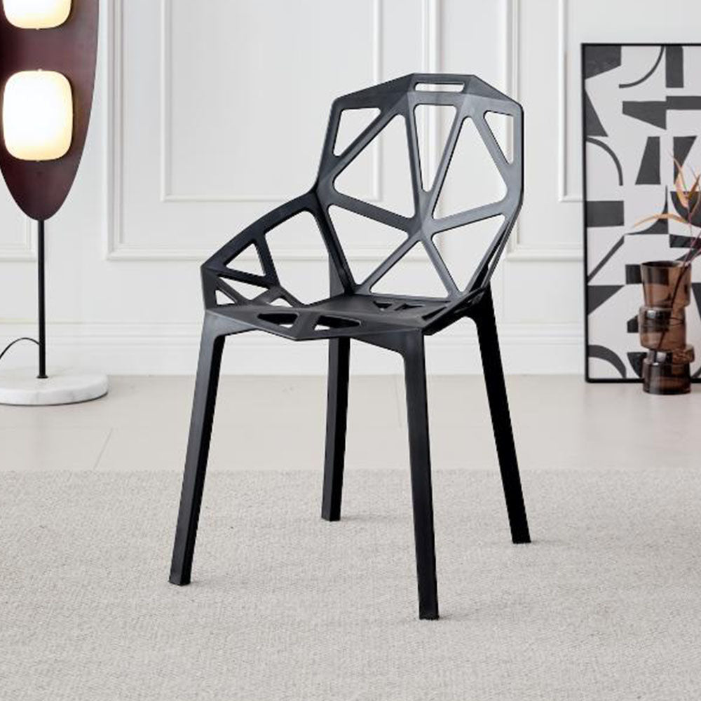 Silla Roxy, Color Negro, con Espaldar y Diseño Moderno