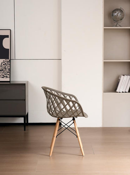 Silla Oasis con Brazos, Color Taupe, con Espaldar