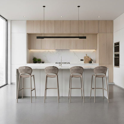 Silla para Bar Paraíso, Color Taupe, Diseño Moderno