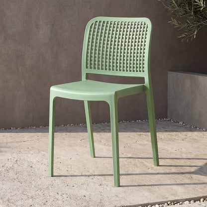 Silla Bronx, Verde, con Espaldar en Cuadrados y Diseño Minimalista