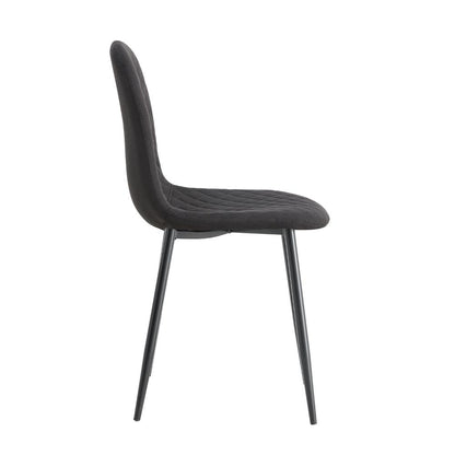 Sillas Comedor Jacob X2, Gris y Patas Negras, con respaldo y asiento con textura en forma de X