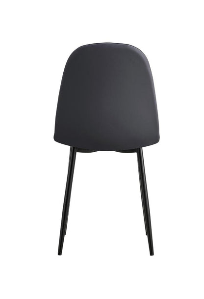 Sillas Comedor Jacob X2, Gris y Patas Negras, con respaldo y asiento con textura en forma de X