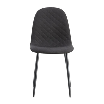 Sillas Comedor Jacob X2, Gris y Patas Negras, con respaldo y asiento con textura en forma de X