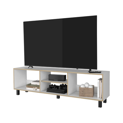 Rack Tv 70" Con Cinco Repisas, FM Furniture, Blanco