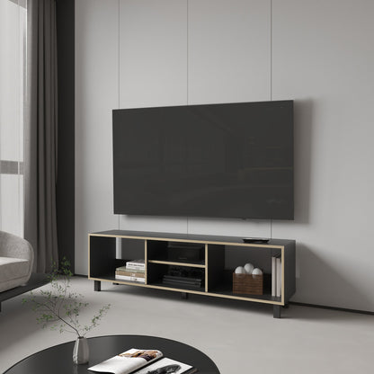 Rack Tv 70" Con Cinco Repisas, FM Furniture, Negro