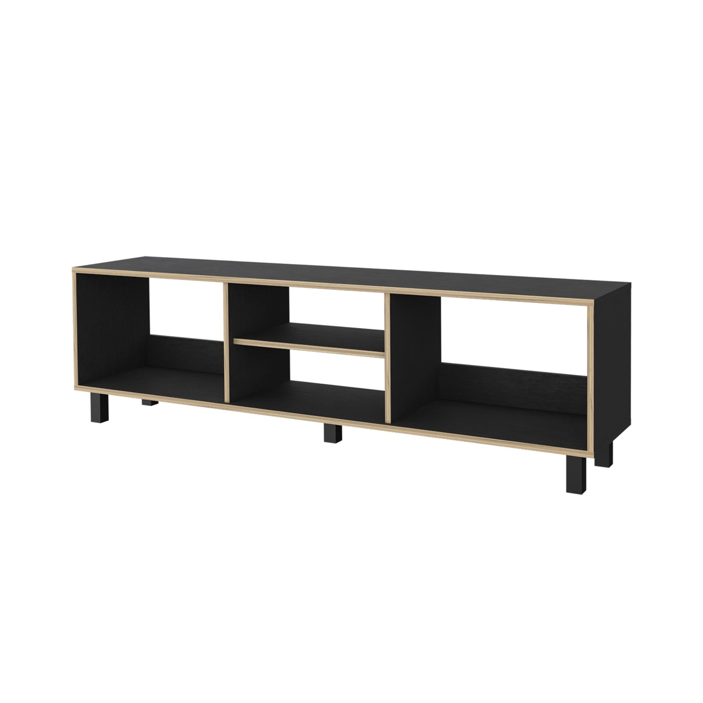 Rack Tv 70" Con Cinco Repisas, FM Furniture, Negro