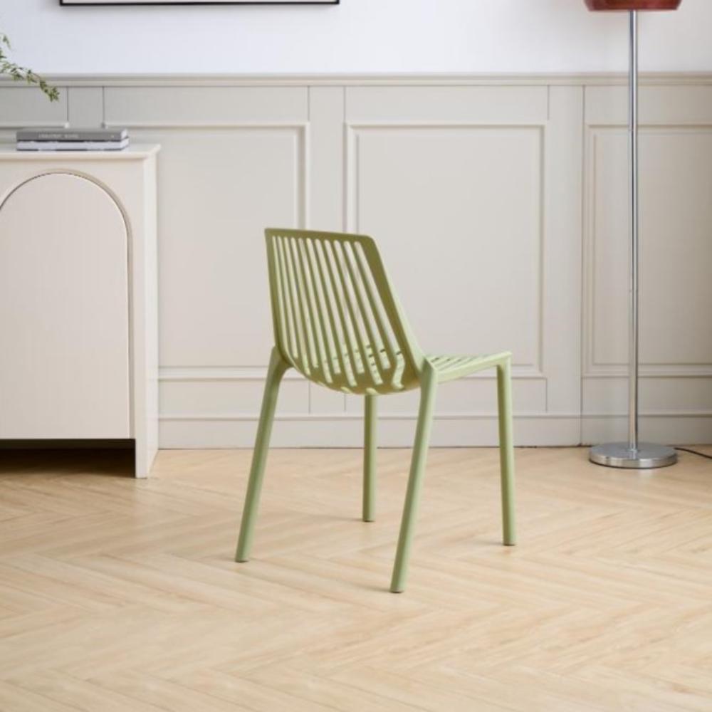 Silla Tanger, Verde Olivo, con espaldar y diseño moderno