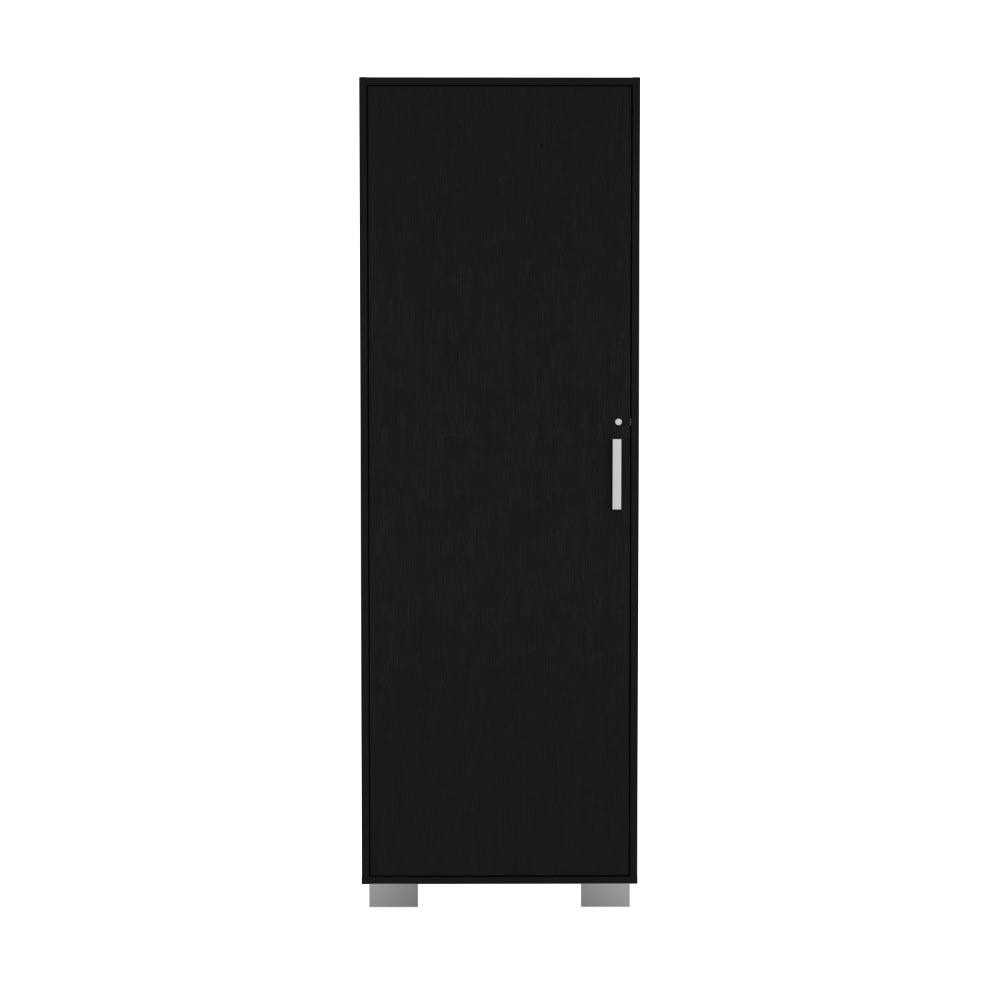 Mueble multiusos Kavri, Wengue, multiples entrepaños moviles y superficies para ubicar objetos