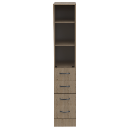 Torre De Baño Con Cuatro Cajones, FM Furniture 001C, Cafe Claro