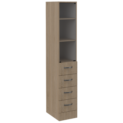 Torre De Baño Con Cuatro Cajones, FM Furniture 001C, Cafe Claro