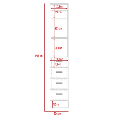 Torre De Baño Con Cuatro Cajones, FM Furniture 001C, Cafe Claro