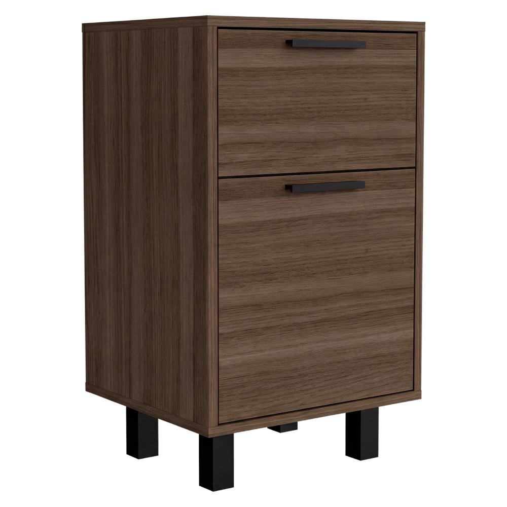 Velador Secret, Avellana, con una Puerta y Cajón Secreto