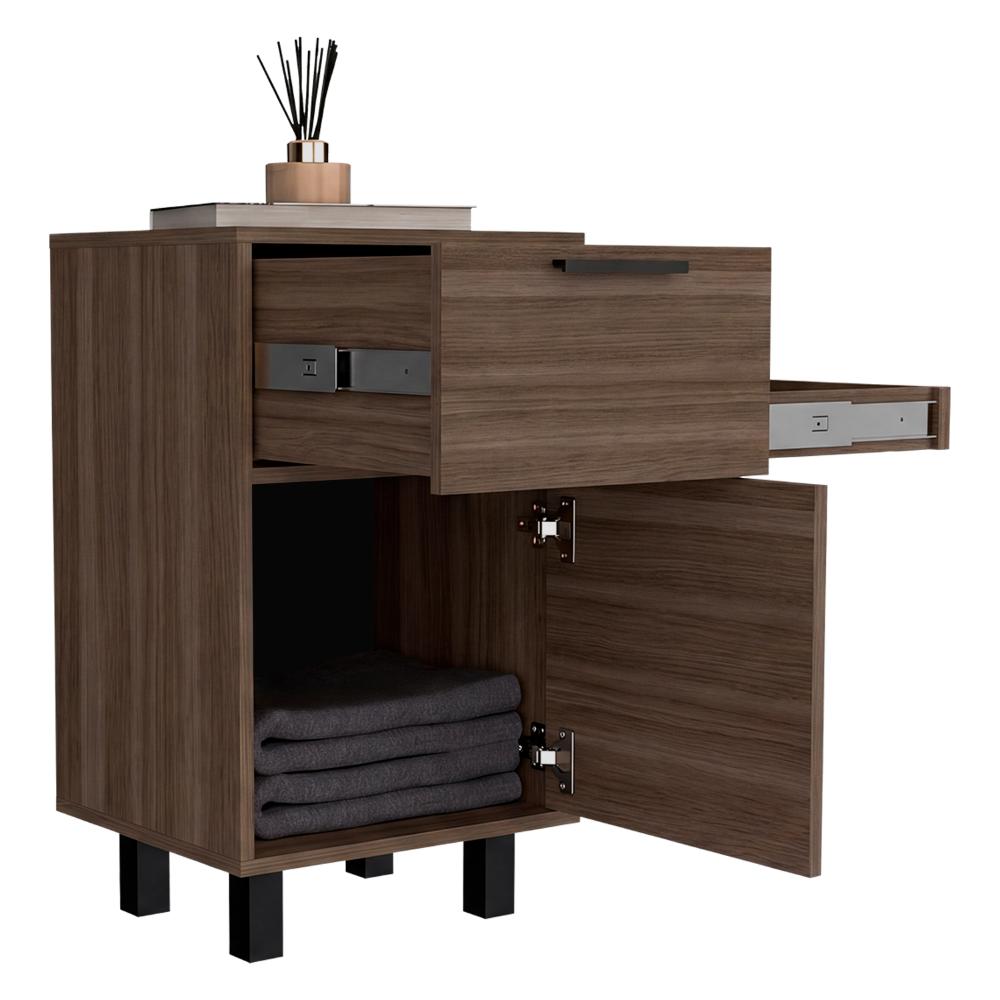 Velador Secret, Avellana, con una Puerta y Cajón Secreto