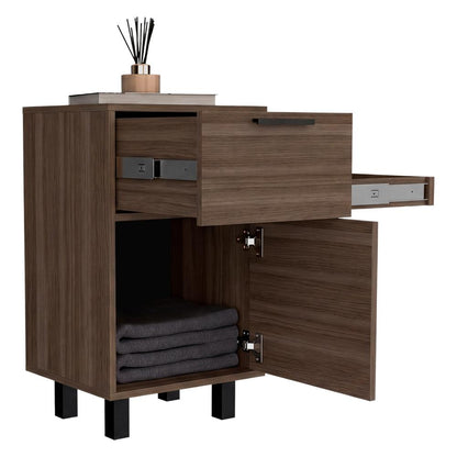 Velador Secret, Avellana, con una Puerta y Cajón Secreto