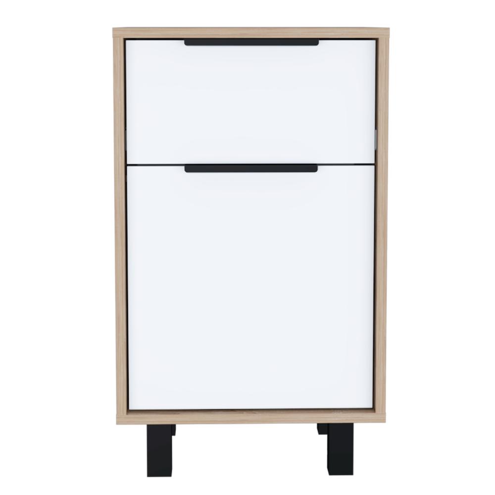 Velador Un Cajón Una Puerta, FM Furniture 002C, Cafe Claro