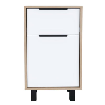 Velador Un Cajón Una Puerta, FM Furniture 002C, Cafe Claro