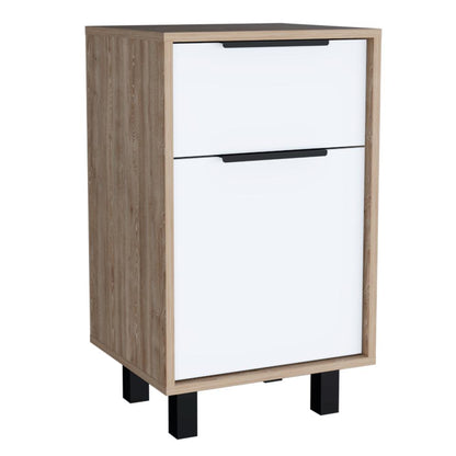 Velador Un Cajón Una Puerta, FM Furniture 002C, Cafe Claro