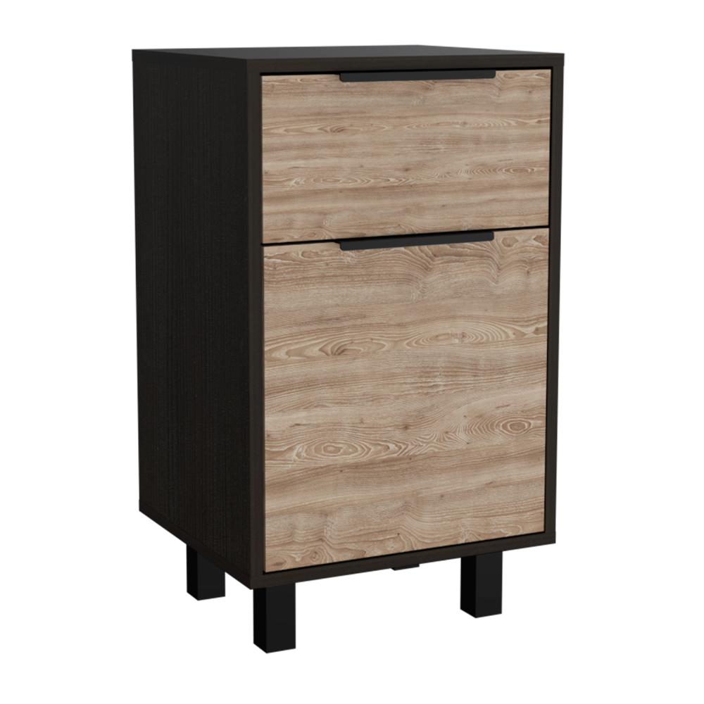 Velador Un Cajón Una Puerta, FM Furniture 002N, Negro