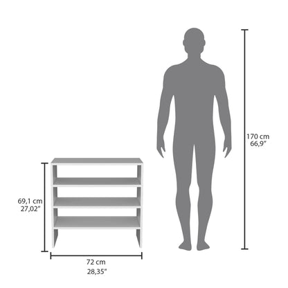 Modulo Zapatero Z-72 Apilable Cuatro Niveles, Fresno