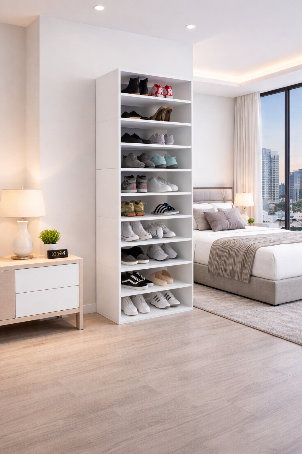 Modulo Zapatero Z-72 Apilable Diez Niveles, Blanco