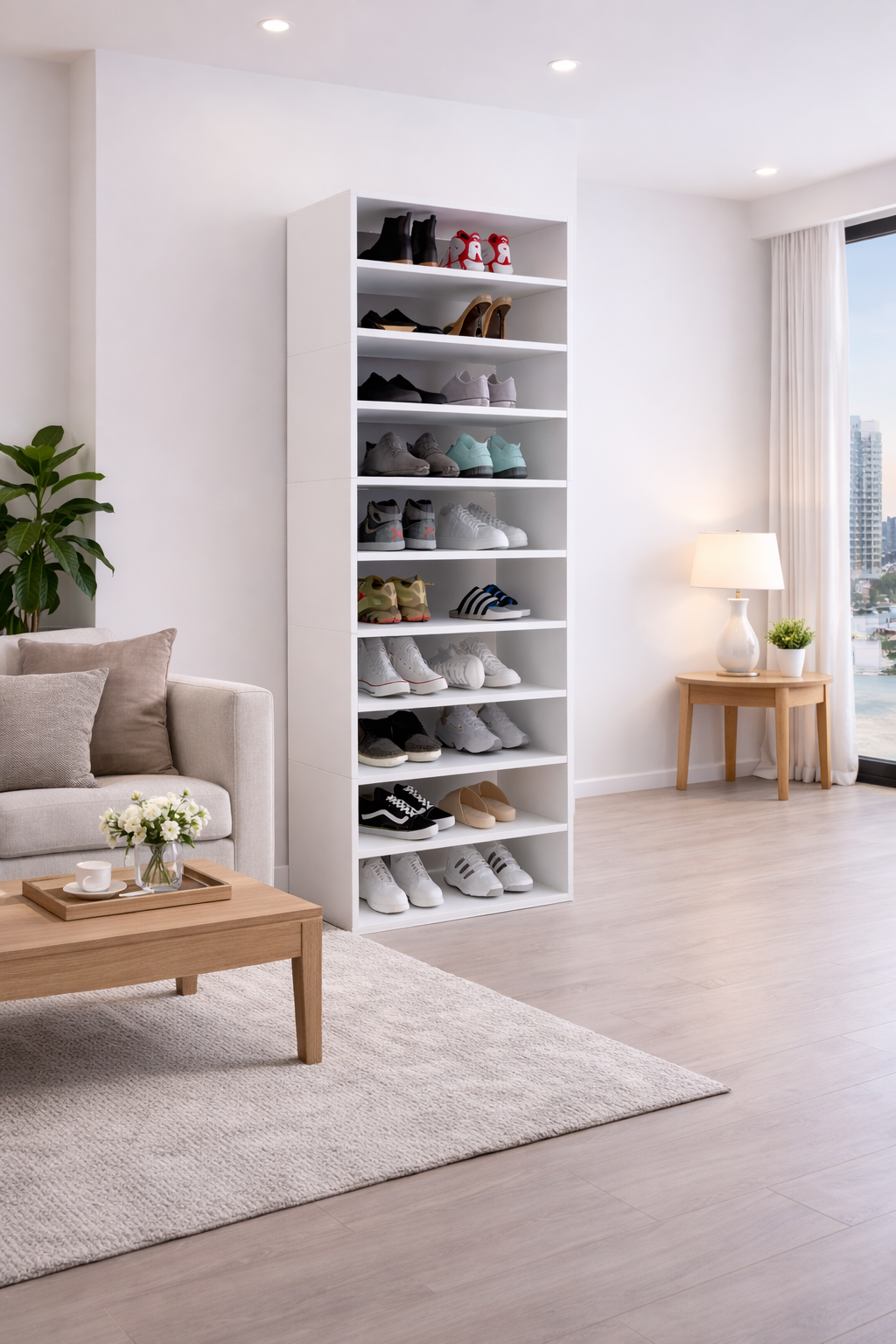 Modulo Zapatero Z-72 Apilable Diez Niveles, Blanco