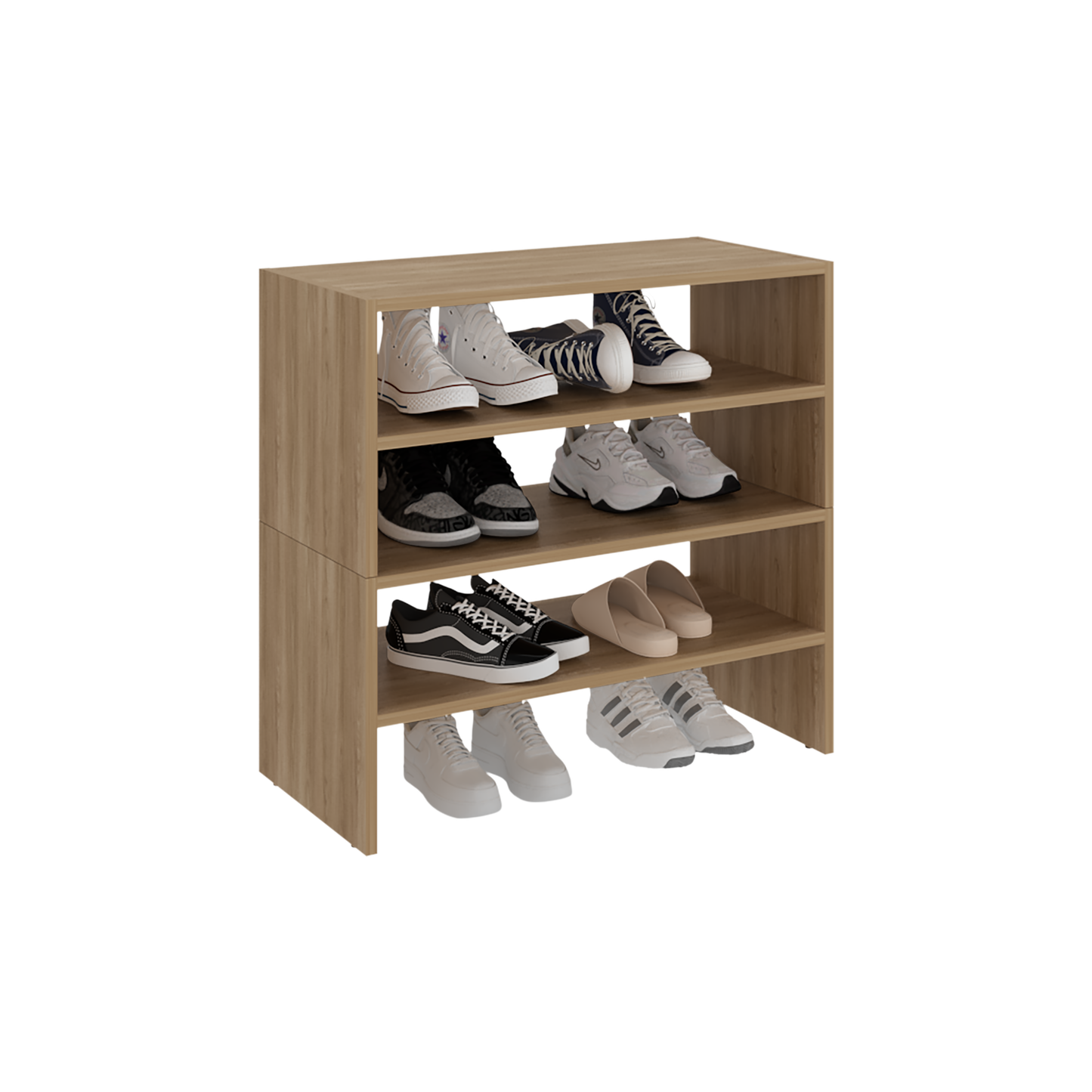 Modulo Zapatero Z-72 Apilable Cuatro Niveles, Fresno
